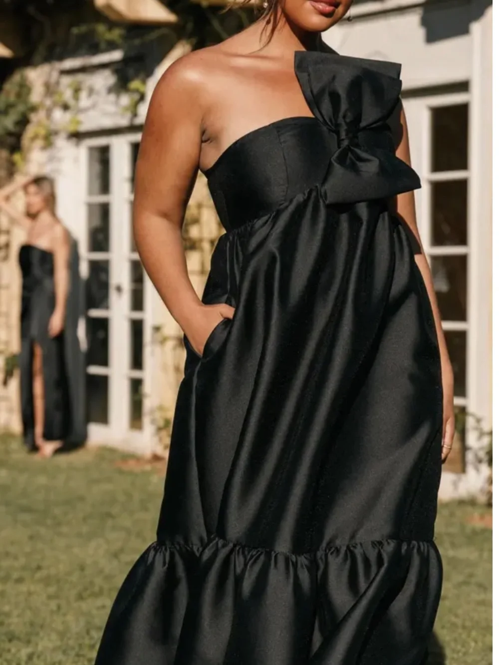 Petal and Pup Betina Bow One Shoulder Gown - Picture 6 of 11